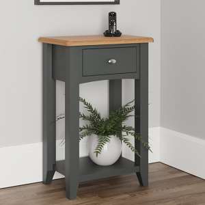 Gilford Wooden Side Table In Grey