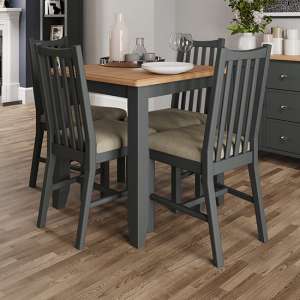 Gilford Square Dining Table In Grey With 4 Chairs