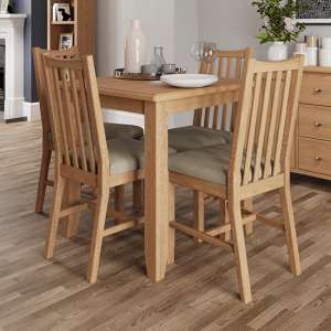 Gilford Square Dining Table In Light Oak With 4 Chairs