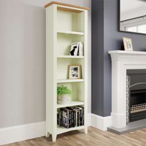 Gilford Tall Wooden Bookcase In White
