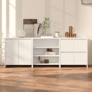 Gilon High Gloss Sideboard With 6 Doors 2 Shelves In White