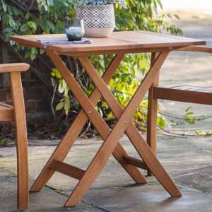 Girana Outdoor Square Folding Wooden Dining Table In Oak