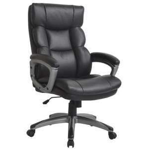 Girton PU Office Chair In Dark Brown With Nylon Black Casters