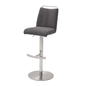 Giulia Fabric Bar Stool In Anthracite With Steel Base