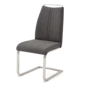 Giulia Fabric Cantilever Dining Chair In Anthracite