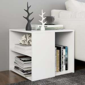 Gizela Wooden Side Table With Shelves In White