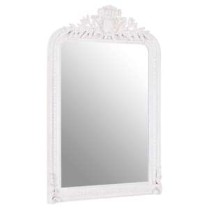 Glaria Rectangular Wall Bedroom Mirror In Weathered White Frame