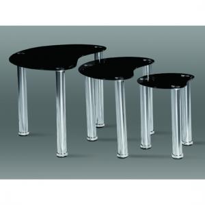 3PC Black Heart Nest Of Tables