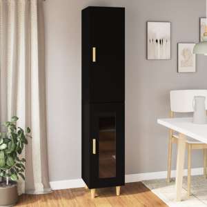 Glens Wooden Highboard With 2 Doors In Black