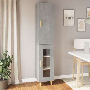 Glens Wooden Highboard With 2 Doors In Concrete Effect