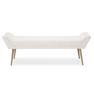 Glidden Fabric Hallway Bench In Natural With Angular Legs