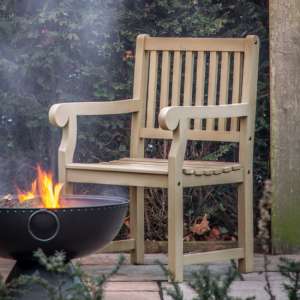 Gorey Outdoor Wooden Armchair In Natural