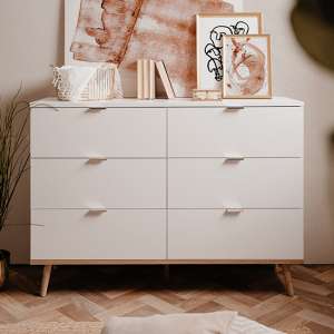 Gotery Large Wooden Chest Of Drawers In Sonoma Oak And White