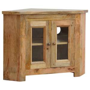 Granary Wooden Corner TV Stand In Oak Ish With 2 Doors