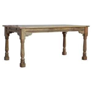 Granary Wooden Extending Dining Table In Oak Ish With Turned Leg