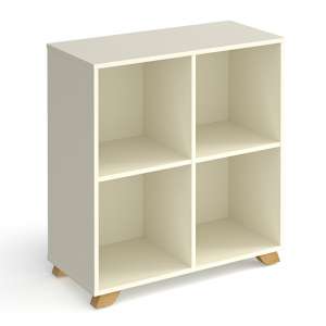 Grange Low Wooden Shelving Unit In White And 4 Shelves