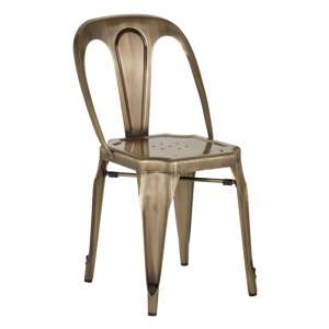 Dschubba Metal Dining Chair In Brass      
