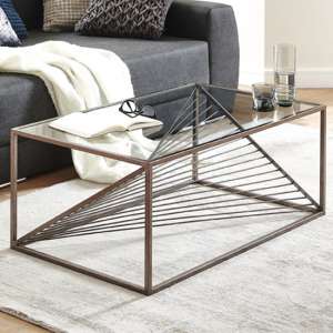 Greenbay Clear Glass Coffee Table With Bronze Metal Frame