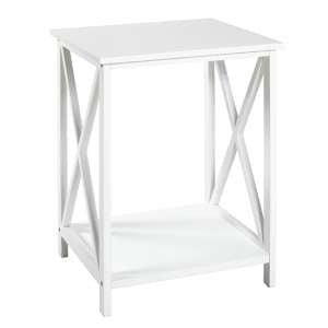 Greenbay Large Wooden Side Table With Undershelf In White