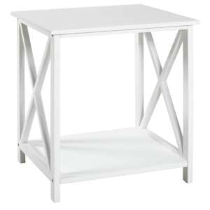 Greenbay Small Wooden Side Table With Undershelf In White