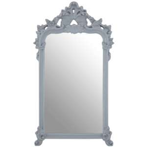 Cikroya Decorative Crest Wall Bedroom Mirror In Grey Frame