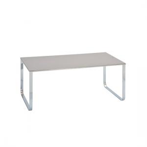 Griffin Coffee Table Rectangular In Grey Glass With Chrome Legs