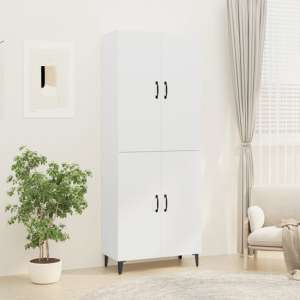 Grina High Gloss Highboard With 4 Doors In White