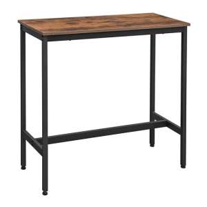 Gulf Narrow Wooden Bar Table In Rustic Brown