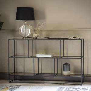 Hadston Metal Shelving Sideboard In Antique Gold