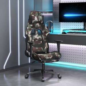 Haines Fabric Swivel Gaming Chair In Black And Camouflage