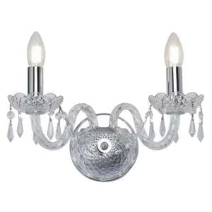 Hale 2 Lights Clear Crystal Wall Light In Chrome