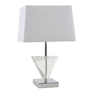 Haliona White Fabric Shade Table Lamp With Chrome Base