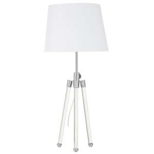 Haloca White Fabric Shade Table Lamp With Tripod Base