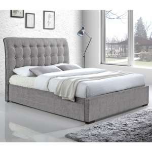 Hamilton Fabric Upholstered Super King Size Bed In Light Grey