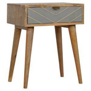 Hamish Wooden Sleek Cement Bedside Cabinet In Oak Ish 1 Drawer