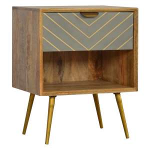 Hamish Wooden Sleek Cement Bedside Cabinet In Oak Ish Open Slot