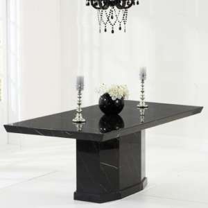 Hamlet 160cm High Gloss Marble Dining Table In Black