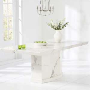 Hamlet 200cm High Gloss Marble Dining Table In White