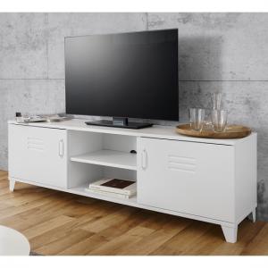 Hampstead Contemporary TV Stand In White With 2 Doors