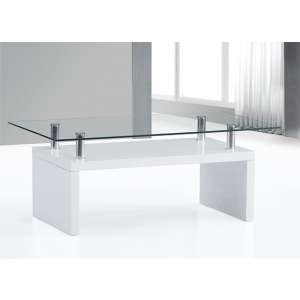 Hampton Wooden Coffee Table In White High Gloss