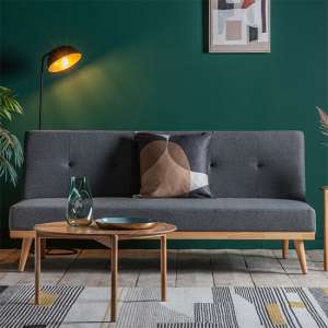 Hamsun Fabric Upholstered 2 Seater Sofa In Grey