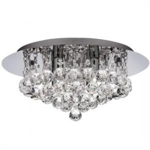 Hanna 4 Light In Ceiling Flush In Chrome With Crystal Balls