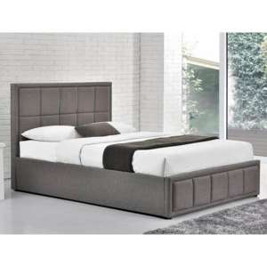 Hannover Ottoman Fabric Double Bed In Grey