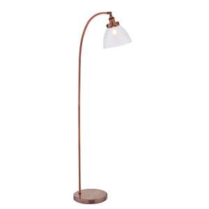 Hansen Clear Glass Shade Task Floor Lamp In Aged Copper