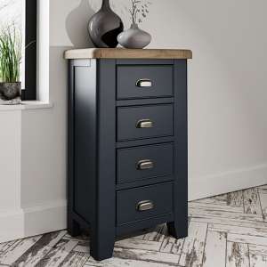 Hants Wooden Chest Of 4 Drawers In Blue