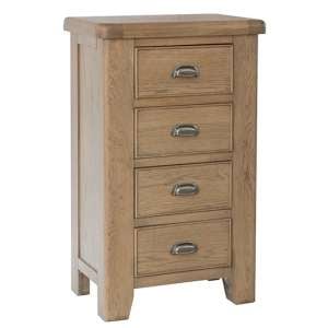 Hants Wooden Chest Of 4 Drawers In Smoked Oak