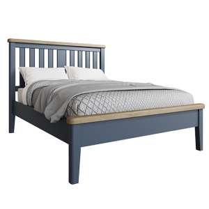 Hants Wooden Low End Double Bed In Blue