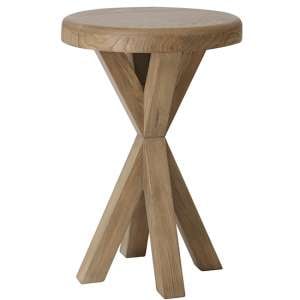 Hants Round Wooden Side Table In Smoked Oak