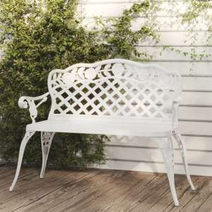 Harini Outdoor Cast Aluminium Seating Bench In White