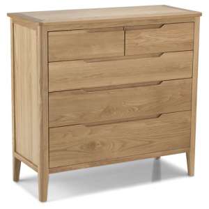 Harriet Chest Of Drawers In Robust Solid Oak With 5 Drawers